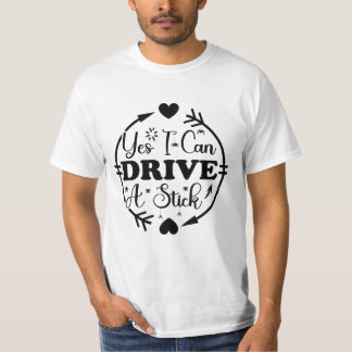 Yes I Can Drive A Stick Funny Halloween Witch Tee