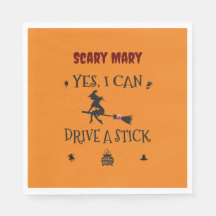 Yes, I Can Drive A Stick Says The Witch Napkins