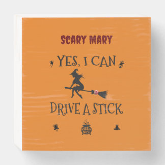 Yes, I Can Drive A Stick Says The Witch Wooden Box Sign