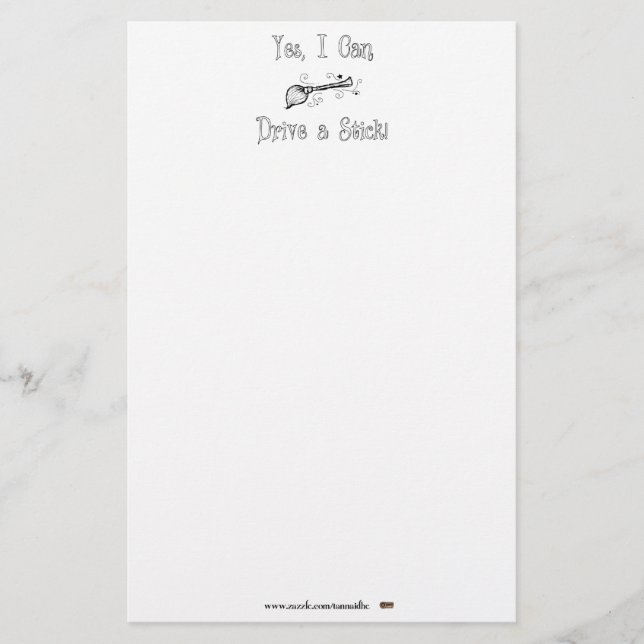 Yes, I Can Drive a Stick! Stationery (Front)
