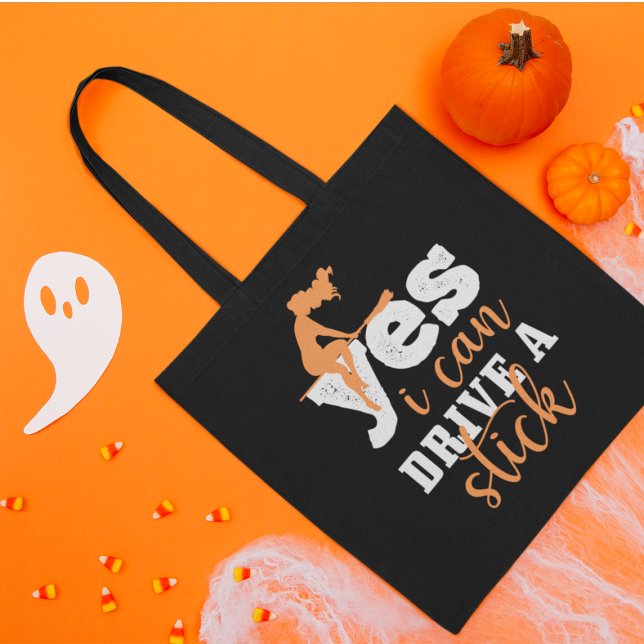 Yes I Can Drive A Stick Witches Spooky Halloween Tote Bag (Creator Uploaded)