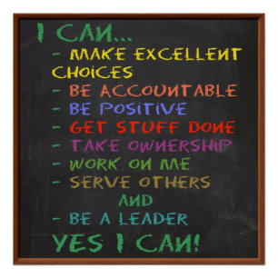 YES I CAN! Motivational and Inspirational Poster