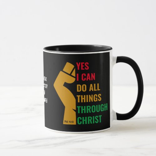 YES I CAN THROUGH CHRIST Phil 413 Christian Mug