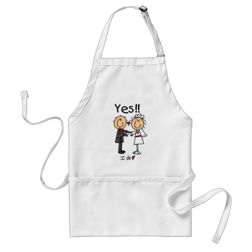 YES I Do Bride and Groom T_shirts and Gifts Adult Apron