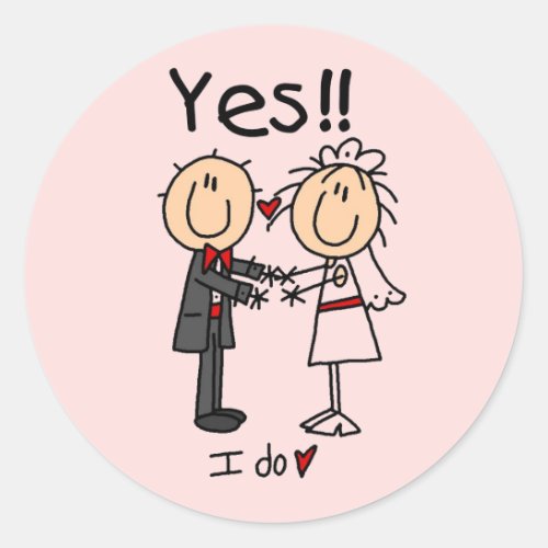 YES I Do Bride and Groom T_shirts and Gifts Classic Round Sticker