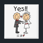 YES I Do Bride and Groom T-shirts and Gifts Magnet<br><div class="desc">A cute stick figure bride and groom design,  perfect for anyone who is getting married or was just married,  makes a great wedding gift too. Text reads "YES!! I Do" on these stick figure bride and groom T-shirts,  mugs,  cards,  stickers,  keychains,  postage stamps,  and more!</div>
