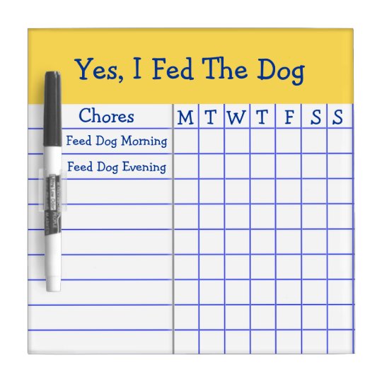 Yes I Fed The Dog Kids Weekly Chores Check List SM Dry ...