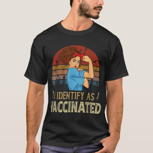 Yes I Identify As Vaccinated Vintage T_Shirt