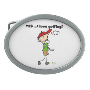 Yes I Love Golfing Belt Buckle