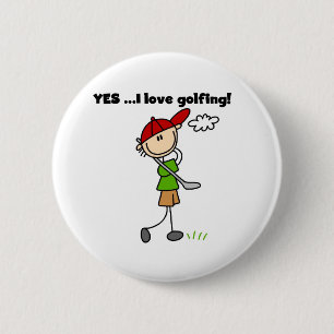 YES I Love Golfing Button