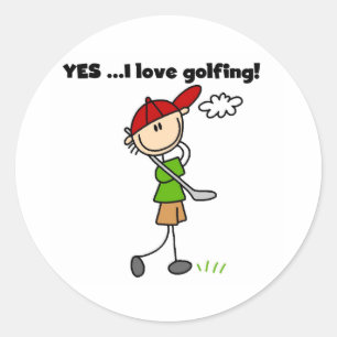 YES I Love Golfing Classic Round Sticker