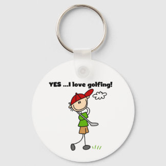 YES I Love Golfing Tshirts and Gifts Keychain