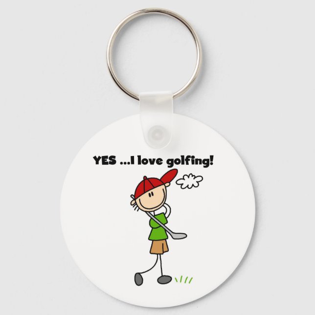 YES I Love Golfing Tshirts and Gifts Keychain (Front)