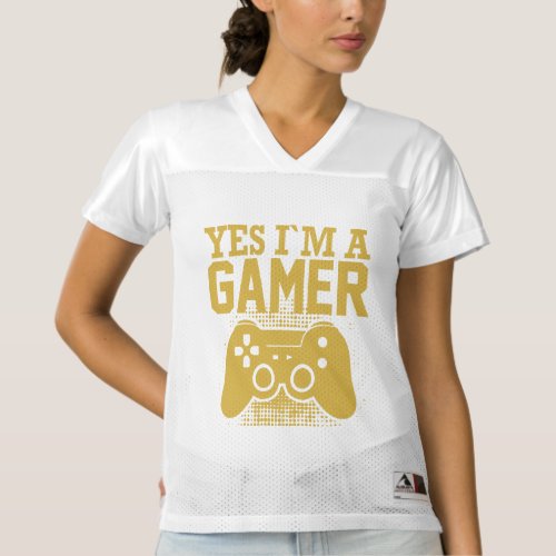 yes im a gamer womens football jersey