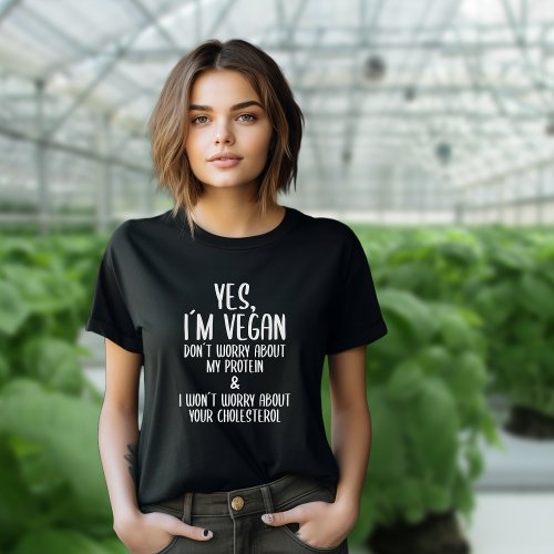 Yes Im Vegan Funny Veganism White Quote T_Shirt