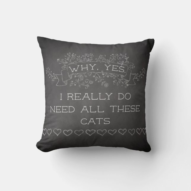 Yes. I really do need all these cats. Throw Pillow (Front)