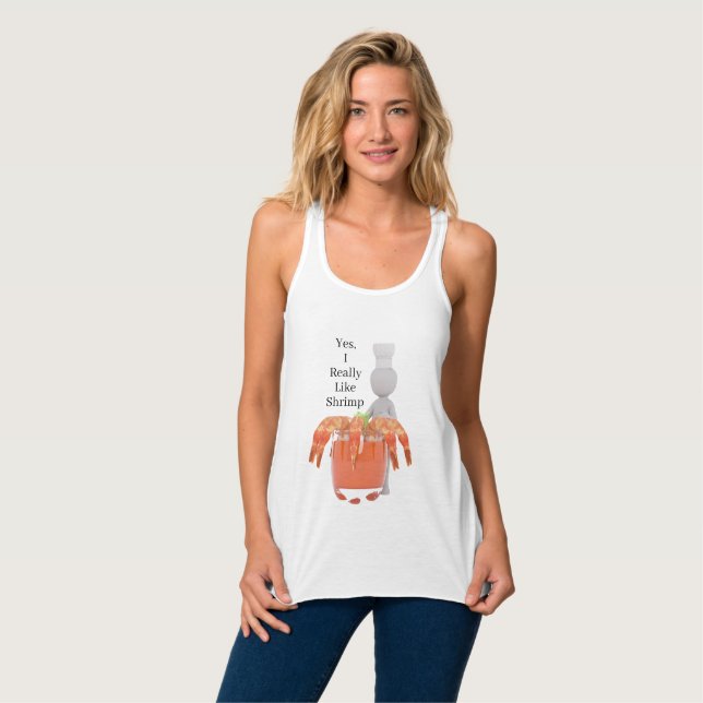 Yes, I Really Like Shrimp Funny T-Shirt Tank Top (Front Full)