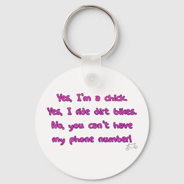 Yes I Ride Dirt Bikes Keychain (Front)