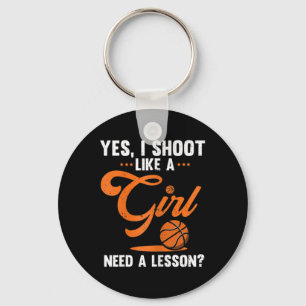 Yes I Shoot Like A Girl Sketll Player Sketll Sport Keychain