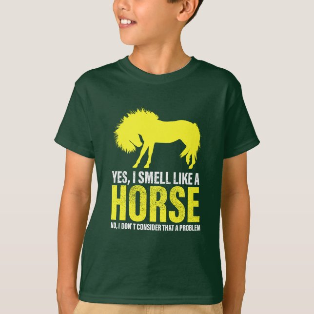 Yes I Smell Like A Horse in Yellow T-Shirt (Front)