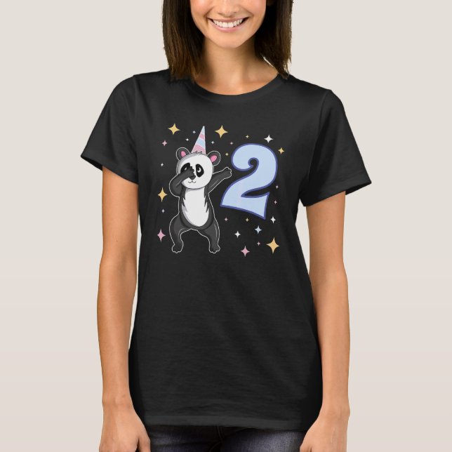 Yes I'm 2 Years Old Dabbing Panda Themed 2nd Birth T-Shirt (Front)