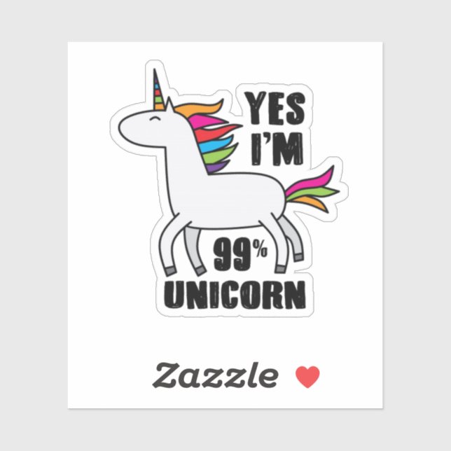 Yes I'm 99% Unicorn Sticker (Sheet)