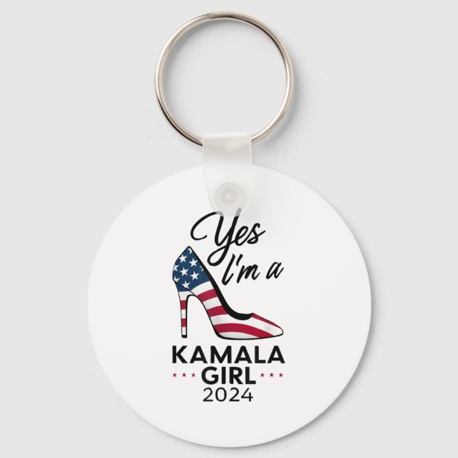 Yes Im A Kamala Girl Stilettos High Heel Harris 20 Keychain (Front)