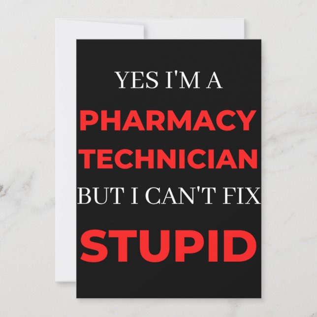 Yes I'm A Pharmacy Technician But I Can't Fix Thank You Card (Front)