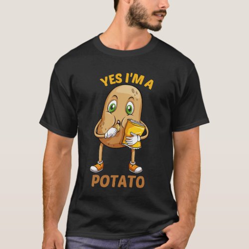 yes Im A Potato funny potato plant vegetarian  T_Shirt