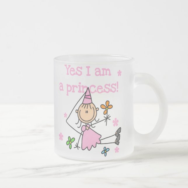 Yes I'm a Princess Frosted Glass Coffee Mug (Right)
