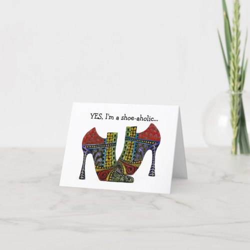 Yes Im a shoe_aholic Folded Greeting Card