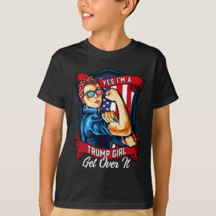 Yes Im A Trump Girl Get Over It Us Flag 2023 Women T-Shirt