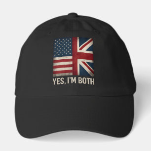 Yes I'm Both American British Flags Pride Hat