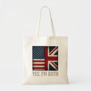 Yes I'm Both American British Flags Pride Tote Bag