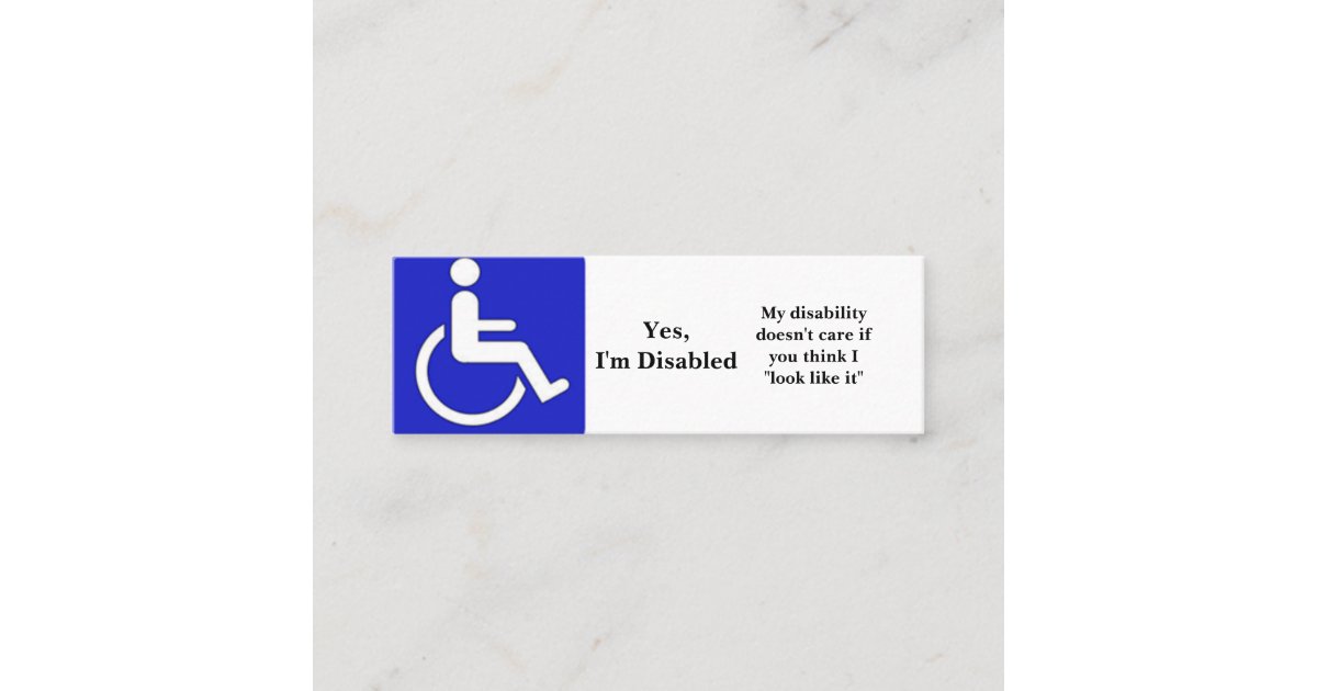 Yes, I'm Disabled Cards | Zazzle