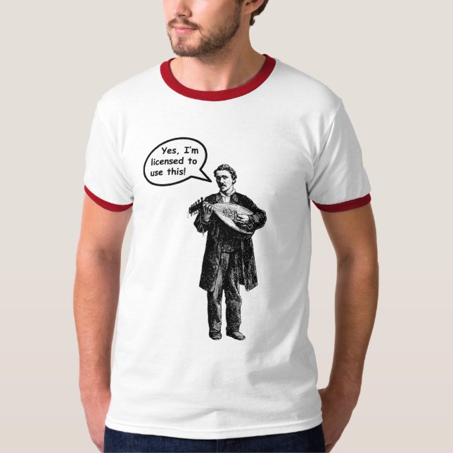 Yes, I'm licensed to use this (Mandolin) T-Shirt (Front)