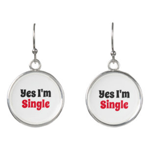Yes I'm Single Button Earrings