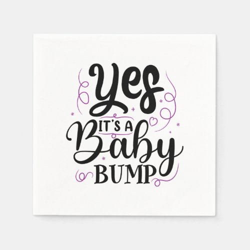 Yes Its A Baby Bump _ Pregnancy Announcement Napkins