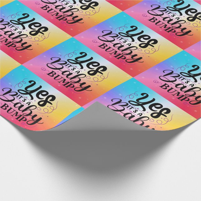Yes It's A Baby Bump - Pregnancy Announcement Wrapping Paper (Corner)