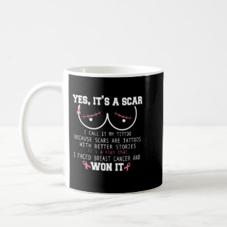 Yes It's A Scar I Faced Breast Cancer Awareness Pi Coffee Mug
