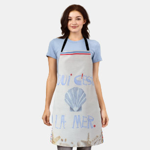 Yes It's the Sea Cute French Oui Oui C'est La Mer Apron