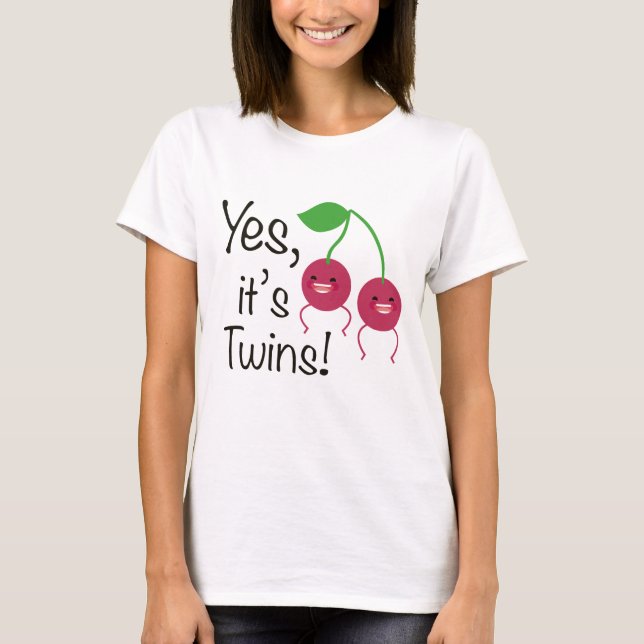 Yes, It's Twins! Maternity T-Shirt (Front)