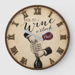 Yes It's Wine O'Clock Large Clock