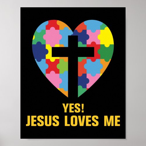 Yes Jesus Loves Me Autism Heart Poster