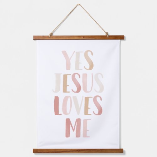 Yes Jesus Loves Me Pink Girl Nursery Decor Hanging Tapestry