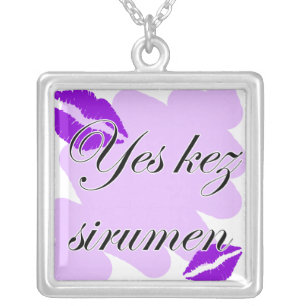 Yes kez sirumen - Armenian - I Love You Silver Plated Necklace
