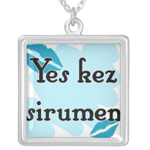 Yes kez sirumen - Armenian - I Love You Silver Plated Necklace