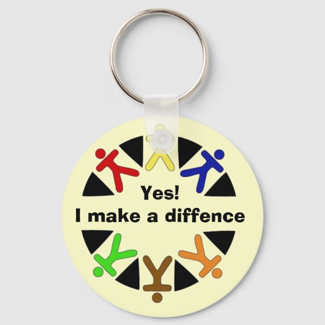yes logo, Yes!I make a difference Keychain (Front)