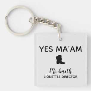 Yes Ma'am Personalized Drill Team Director Keychain