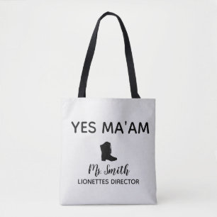 Yes Ma'am Personalized Drill Team Director Tote Bag